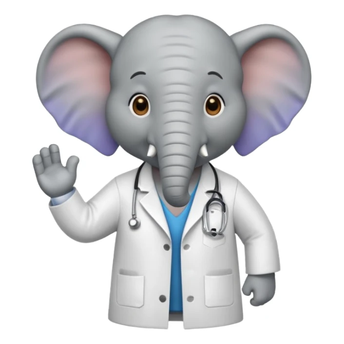 Soccer playing elephant which wears doctor's white coat. sticker