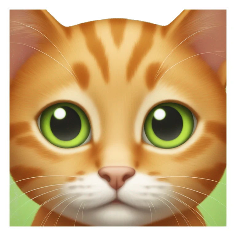 Orange cat with a green eyes baby cat sticker