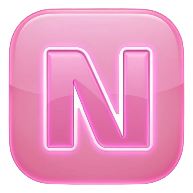 Netflix aesthetic "N" logo in pastel pink sticker