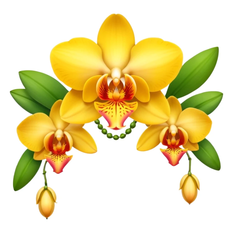 Yellow orchid flower of indian wedding garland sticker