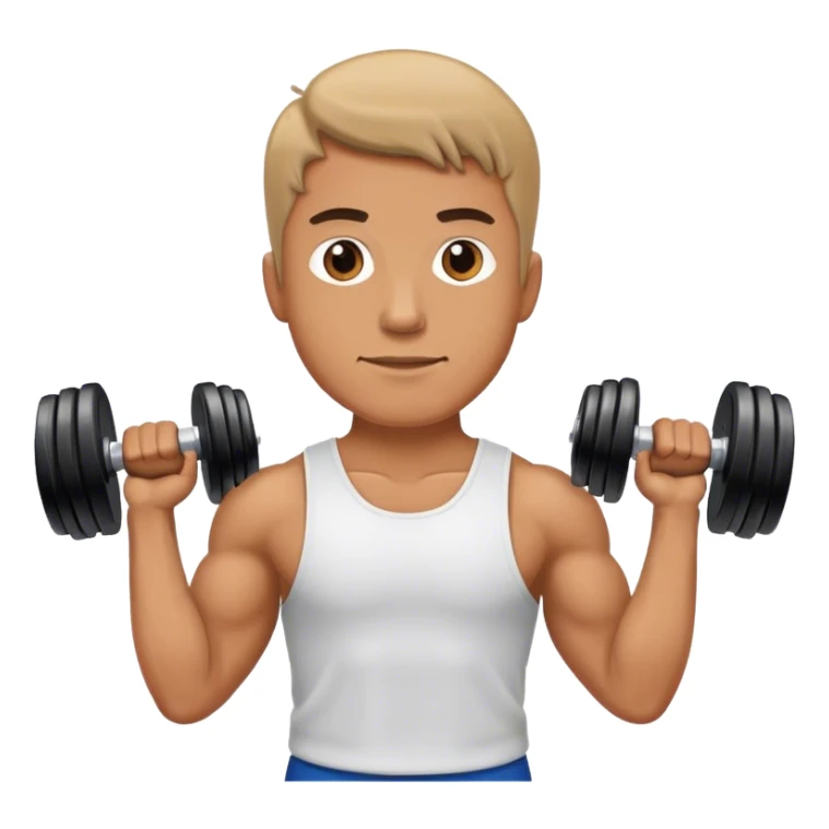 man holding dumbbells by his body side sticker