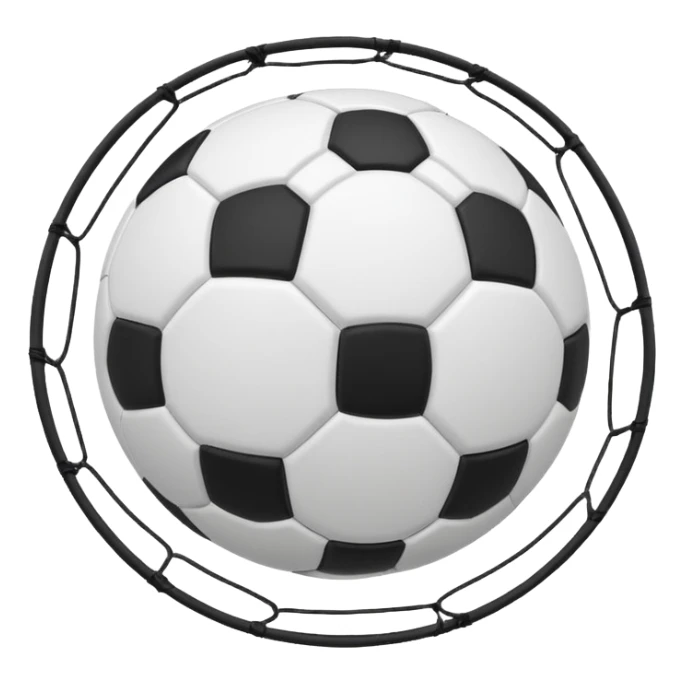 A soccer ball going to the net and goooooool sticker