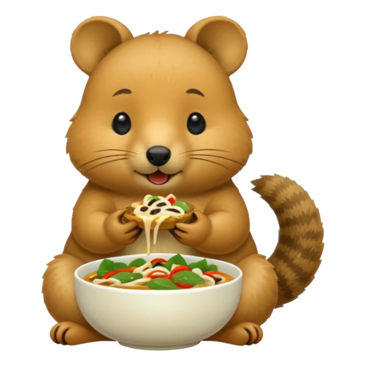 quokka eating vietnam food sticker