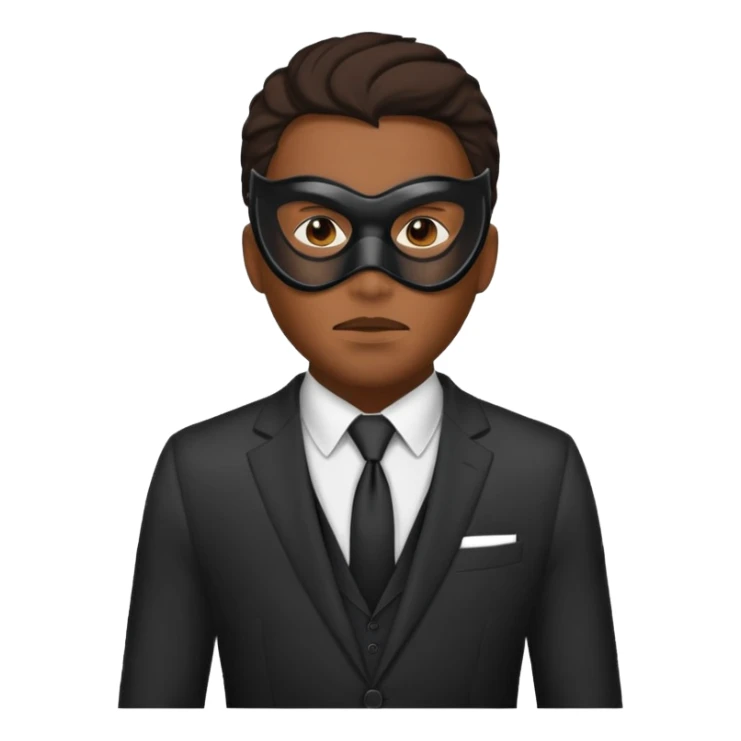 black man in suit and mask sticker