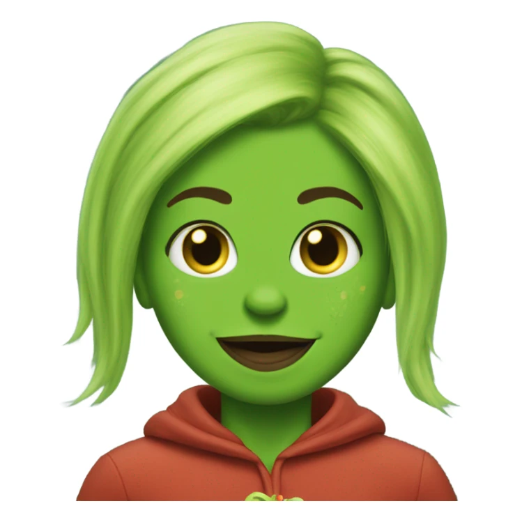 Baylee wearing a grinch costume  sticker