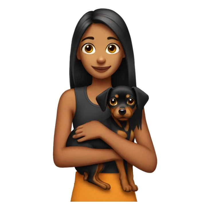 Girl holding a pinscher sticker