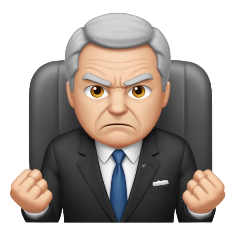 angry boss in his office sticker