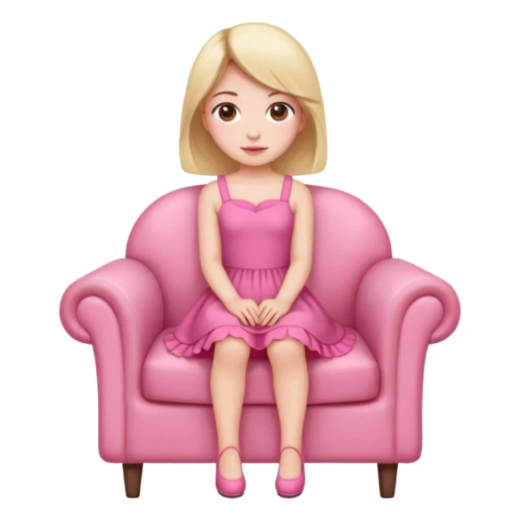 A uwu girl sitting by a chair. sticker