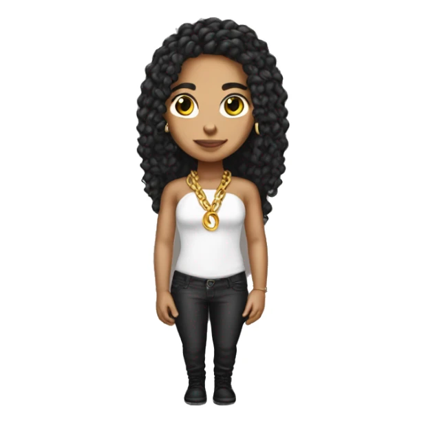 a lightskin baddie  and has a chain  sticker