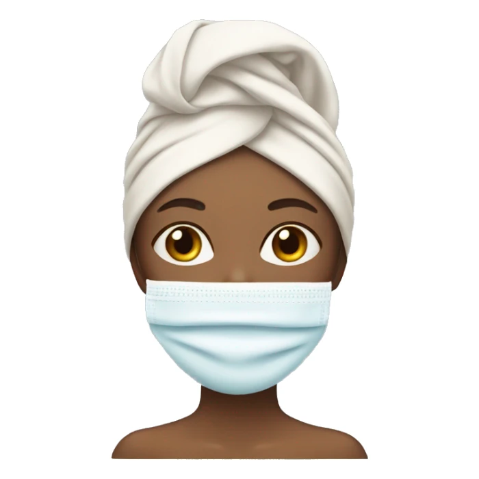 girl with skincare face mask on and towel on head sticker