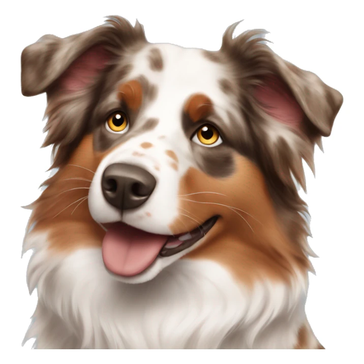 Red Merle Australian shepherd with a girl  sticker