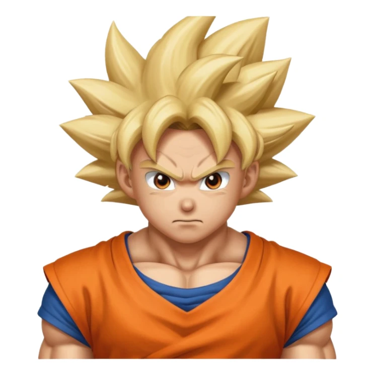 Emoji San goku plus petit niveau image , concentrer comme avant un combat contre un adversaire,  sticker