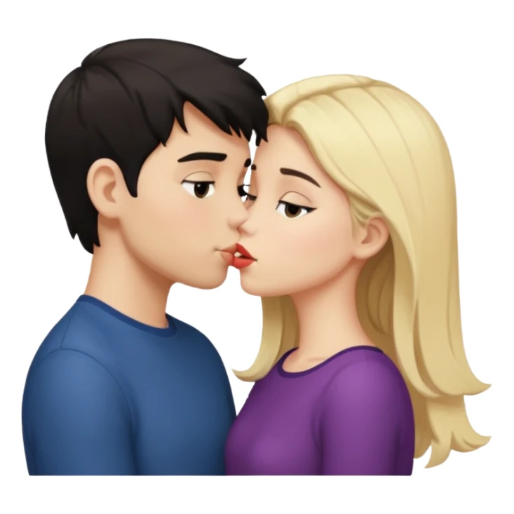 ragazzo moro che bacia una ragazza bionda scura sticker