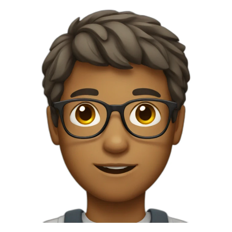 Boy wearing glasses sticker