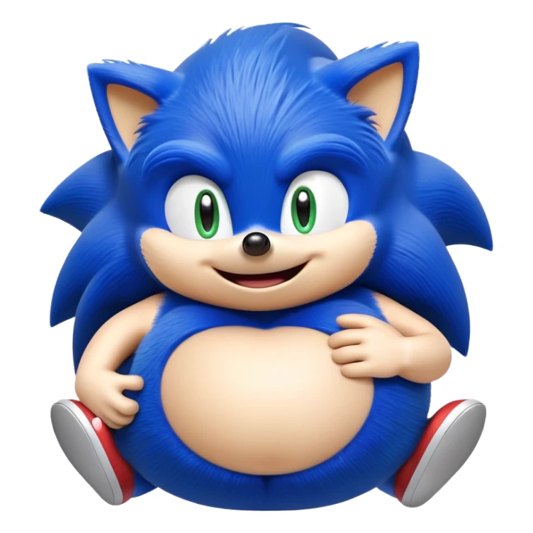 Sonic the hedgehog character with pregnant belly sticker