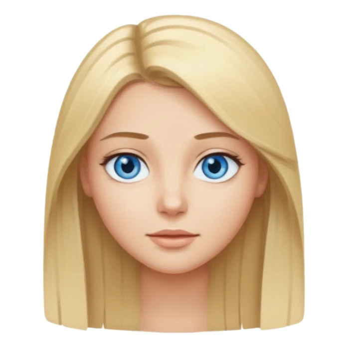 straight blondish brunette hair with blue eyes sticker