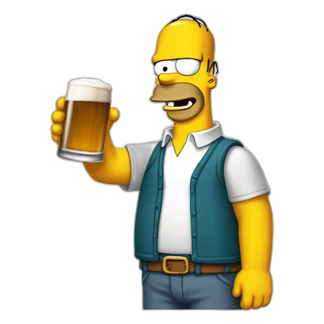 Homer simpsons qui boit de la bière sticker