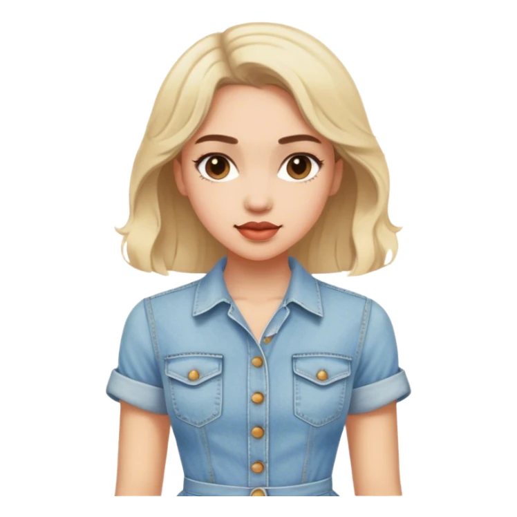 vintage light wash women's denim dress sticker