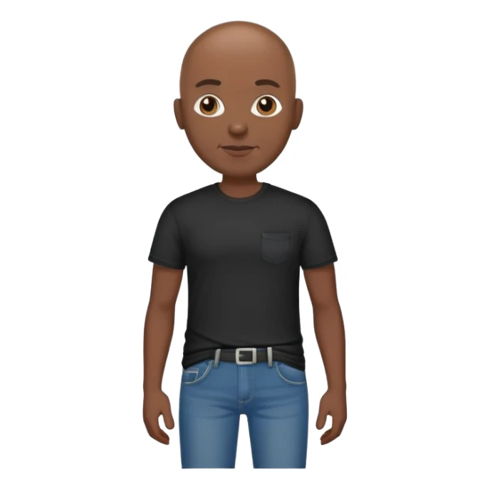Bald man in black t-shirt and jeans sticker