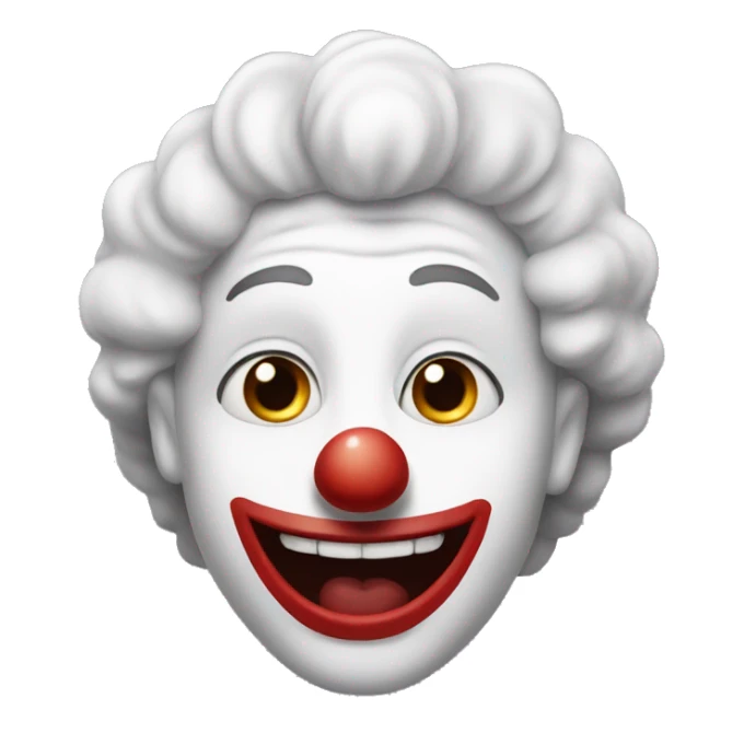 A clown with a unnatural long smile sticker