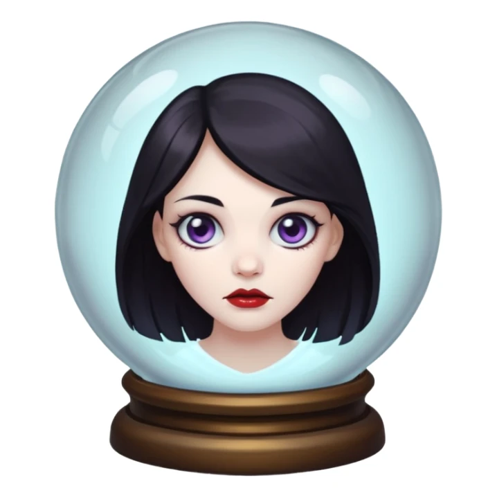 A Ghoulish Lady's head in a crystal ball sticker