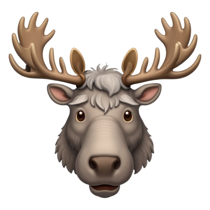 Create a slack emoji of a very old moose sticker