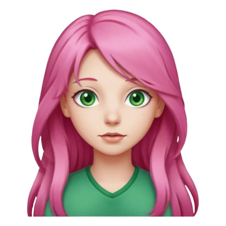 girl with long pink hairs sticker