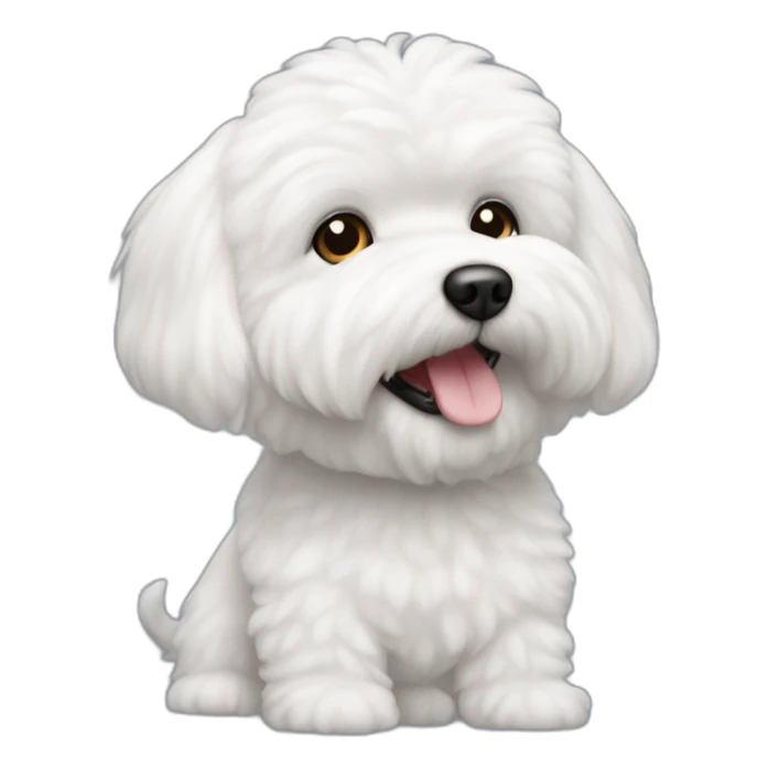 bichon frise, white fur, dog sticker