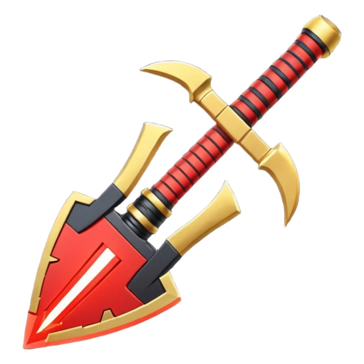 samurai themed space miner tool icon, futuristic mining tool inspired by katana, Japanese armor details, red black gold color palette, glowing energy accents, 3D cartoon, mobile game icon style, clean background, soft shadow, no text, no watermark

 sticker