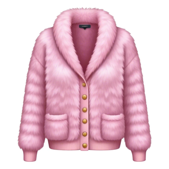 A fluffy pink fur cardigan with a cozy and stylish design sticker