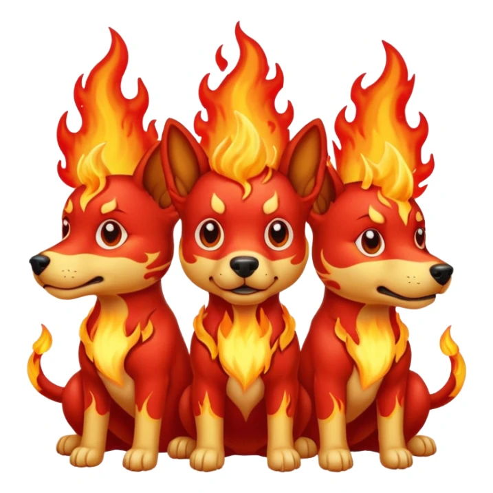 Perro de tres cabezas con fuego  sticker