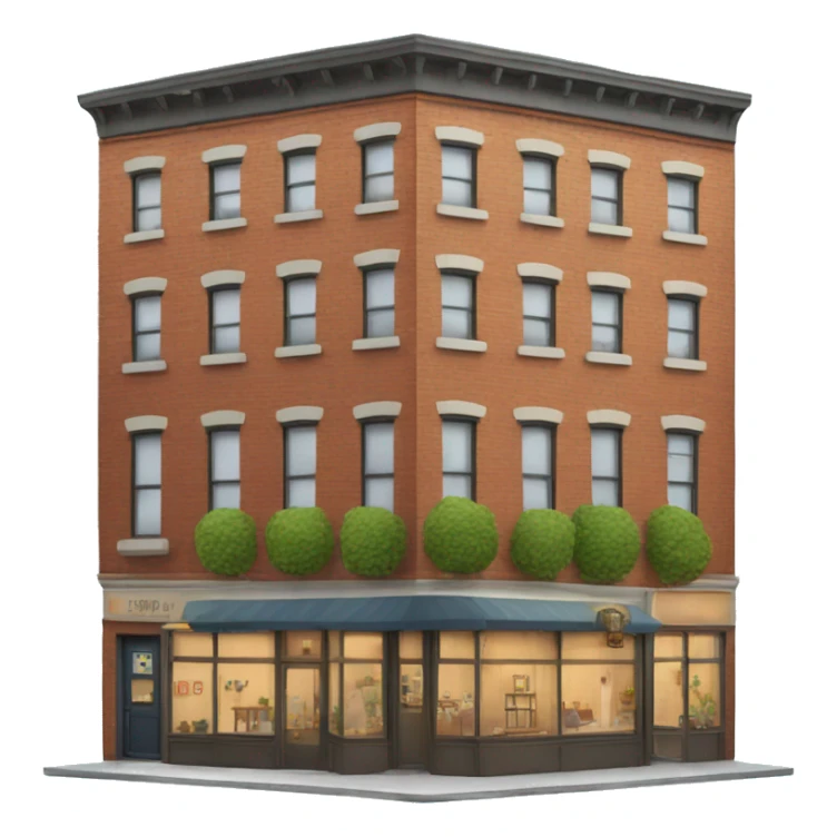 NYC style apartment with shop on the bottom  sticker