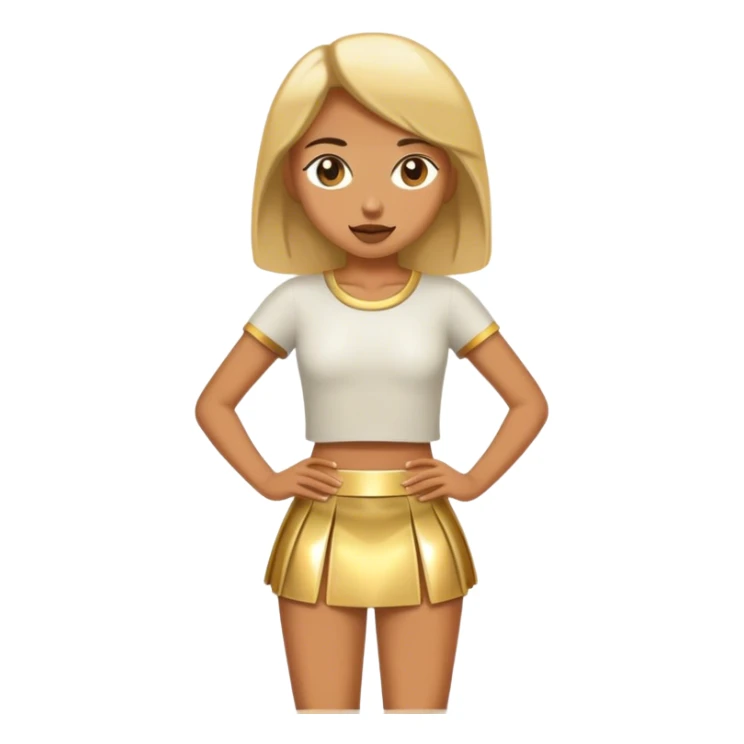 miu miu gold skirt mini realistic sticker