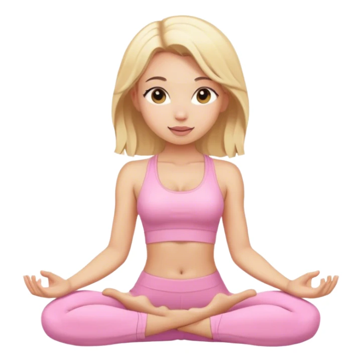 blonde yoga girl light pink clothes n sticker