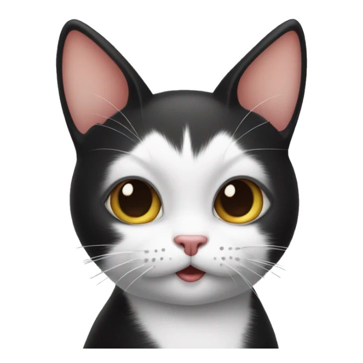 Black and white cat blow a kiss sticker