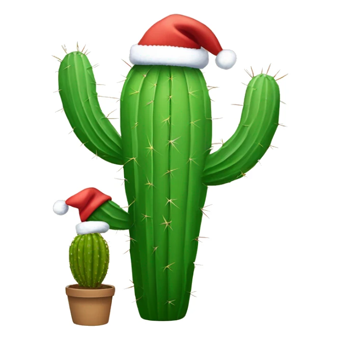 Cactus wearing a Christmas hat ￼￼ sticker