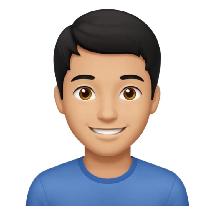 young man adult, black hair, brown skin sticker