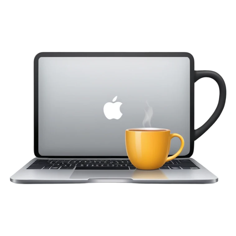 Apple laptop with tea sticker