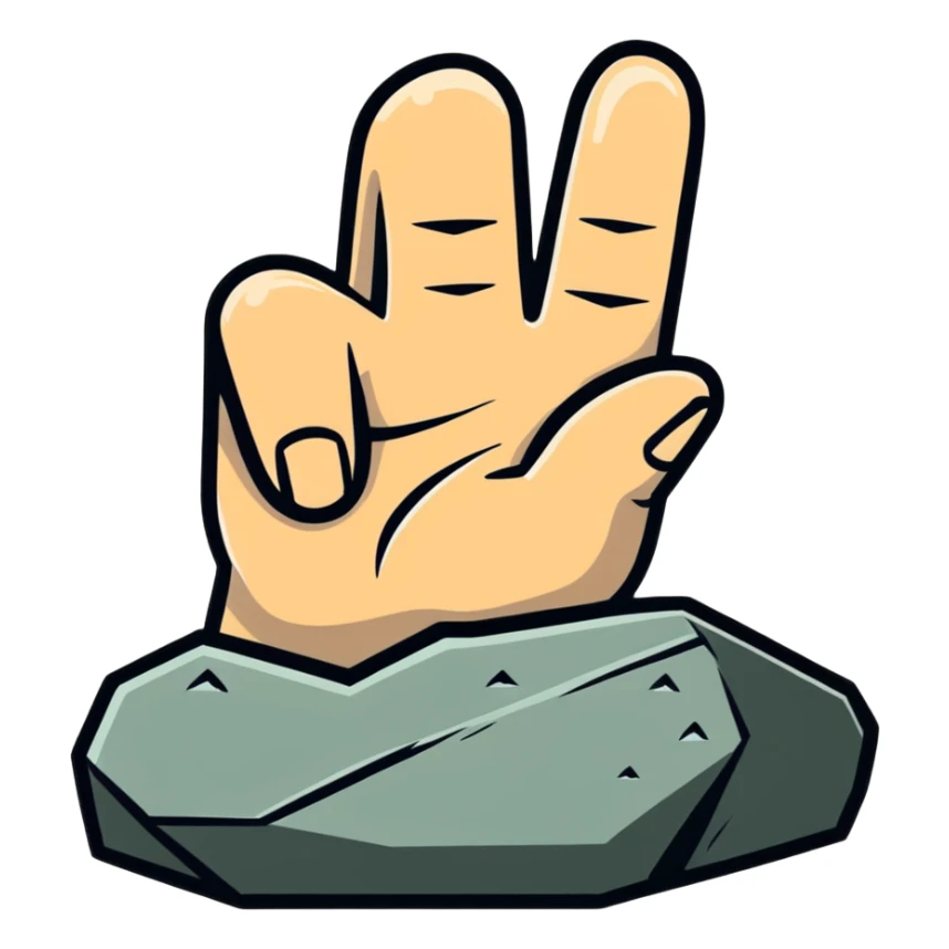 Rock on hand gesture with light skin tone for final slide sticker