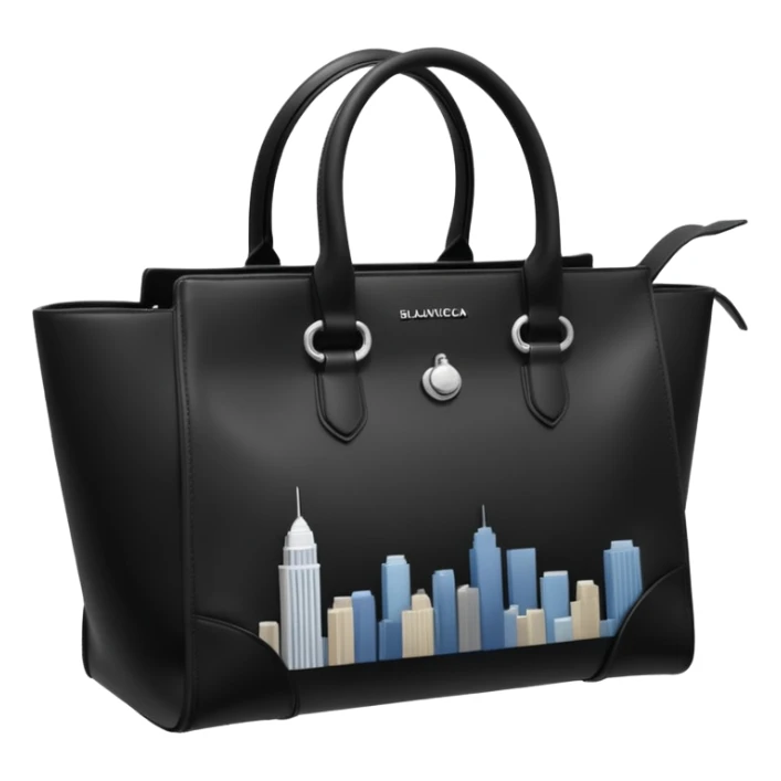 city tote bag from Balenciaga black with straps sticker