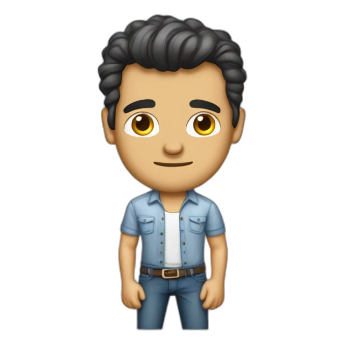 antonio banderas cartoon wearing shirt sticker