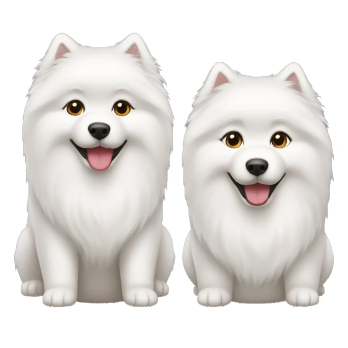 two samoyed female dogs emoji sticker