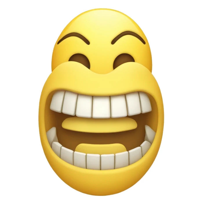 Smiling emoji with yellow bone in mouth sticker
