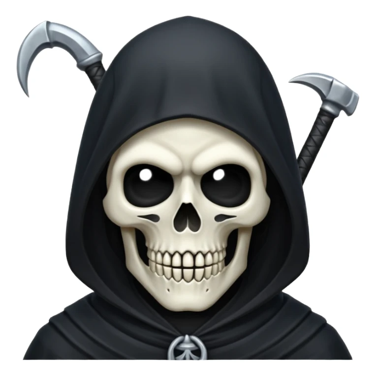 Icon of the Grim Reaper's face. коса полный рост sticker