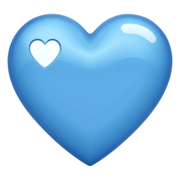 blue heart with a glossy finish sticker