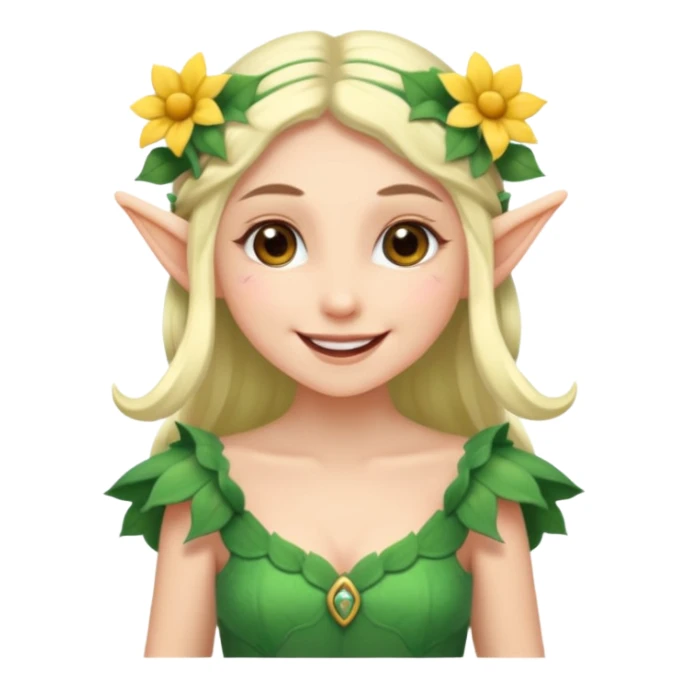 elf wearing flower dress sticker