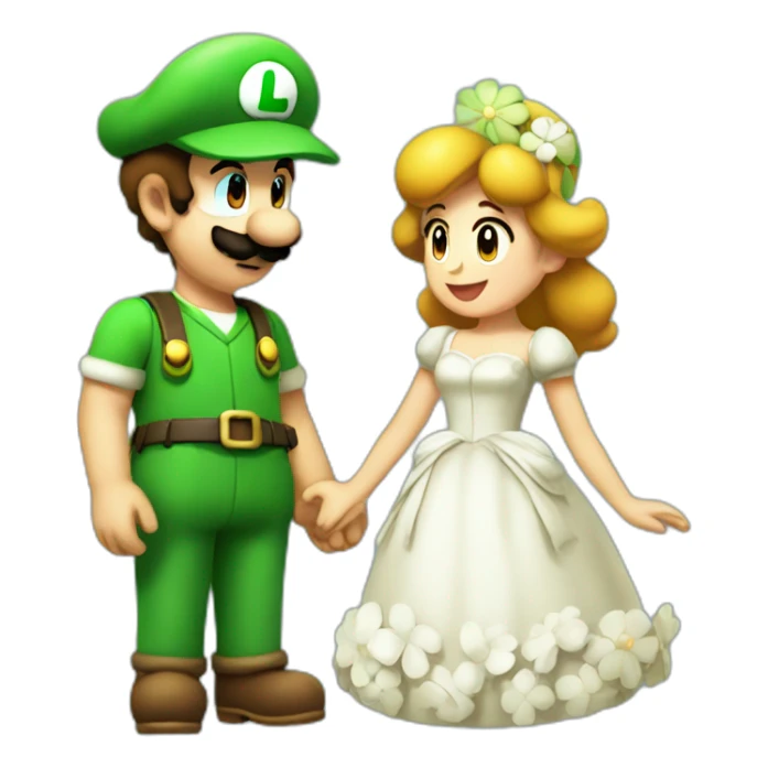 Luigi and Daisy in love  sticker