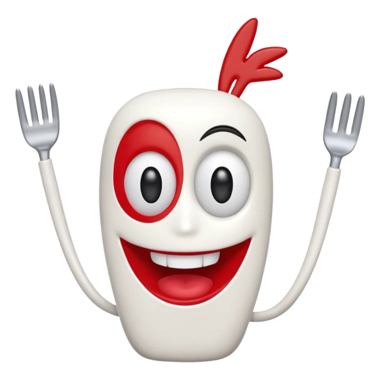 A fork mascot like forky in toy story sticker