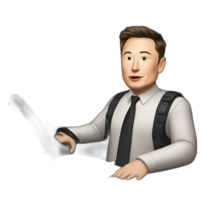 Elon musk riding in a Tesla cyber truck  sticker