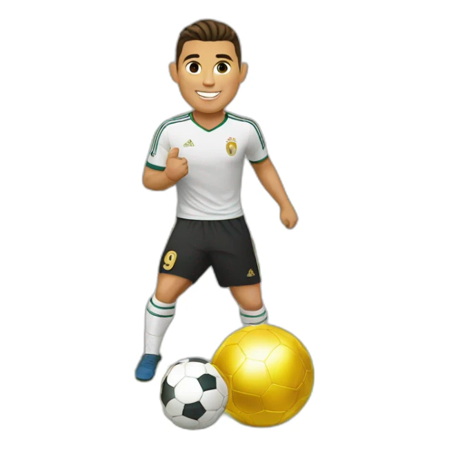 Cristiano Ronaldo with a ballon d’or sticker